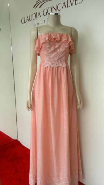 Vestido Longo Tomara que Caia Salmon 42 Ref.3115