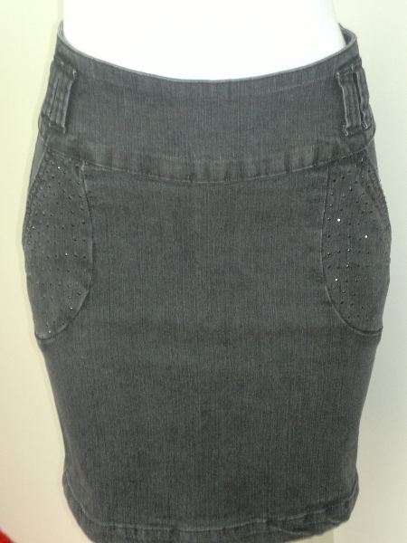 Saia Jeans Preta 40 Ref.2024